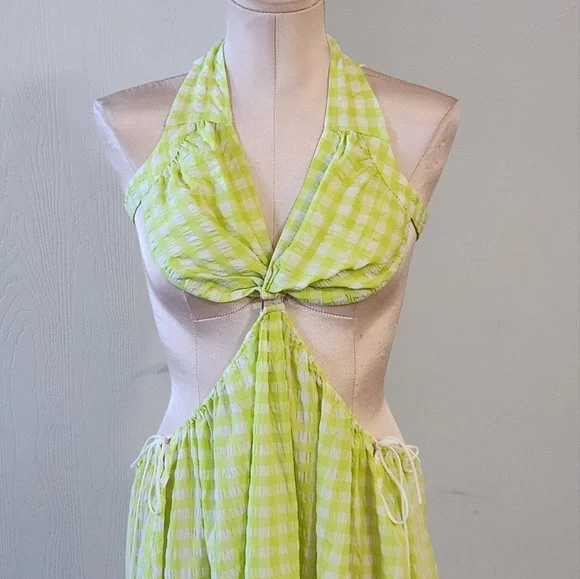 New!For Love and‎ Lemons Maureen Midi Gingham Dress
